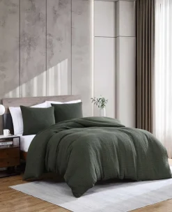 Solid Waffle Duvet Cover Set><noscript><img width=