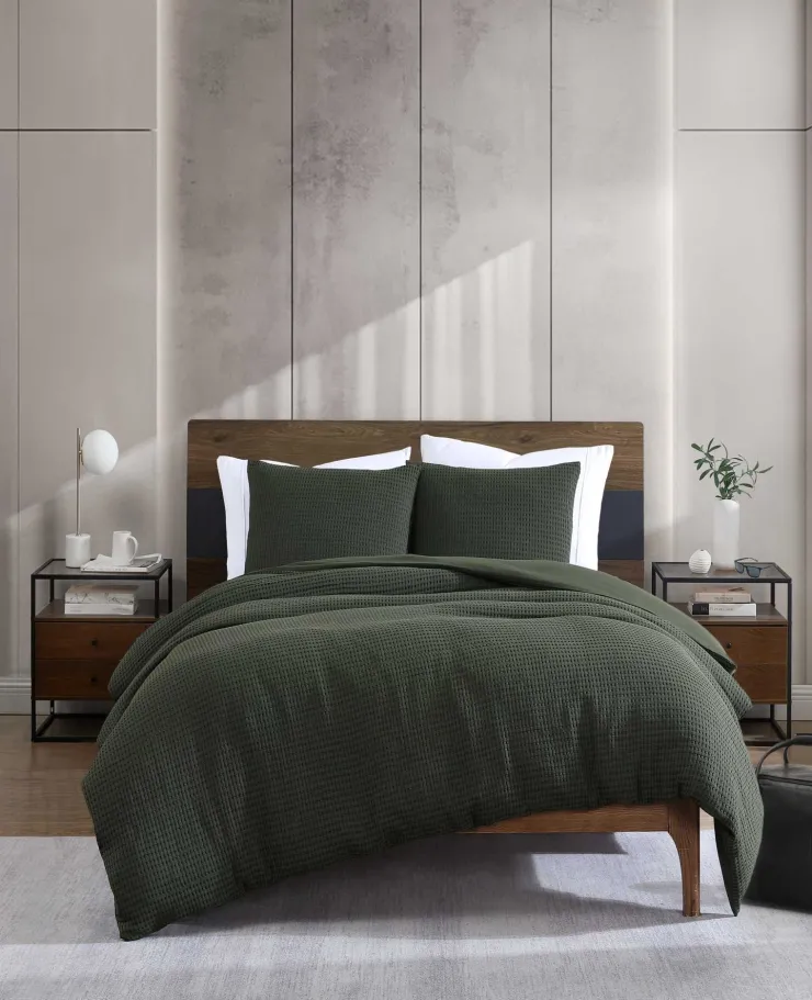 Solid Waffle Duvet Cover Set>Kenneth Cole Hot