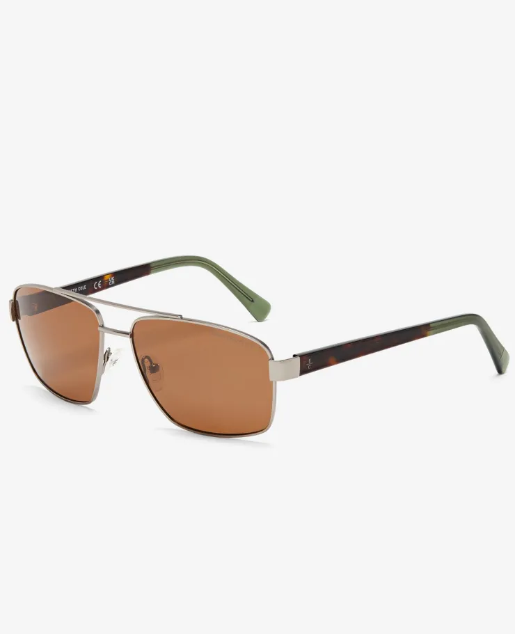 Square Metal Navigator Sunglasses>Kenneth Cole Outlet