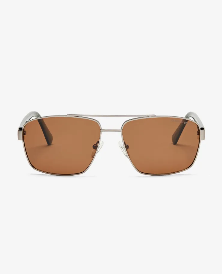 Square Metal Navigator Sunglasses>Kenneth Cole Outlet