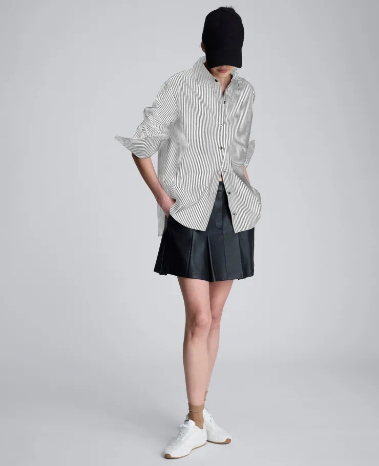 Stripe Poplin Button Front Shirt>Kenneth Cole Outlet