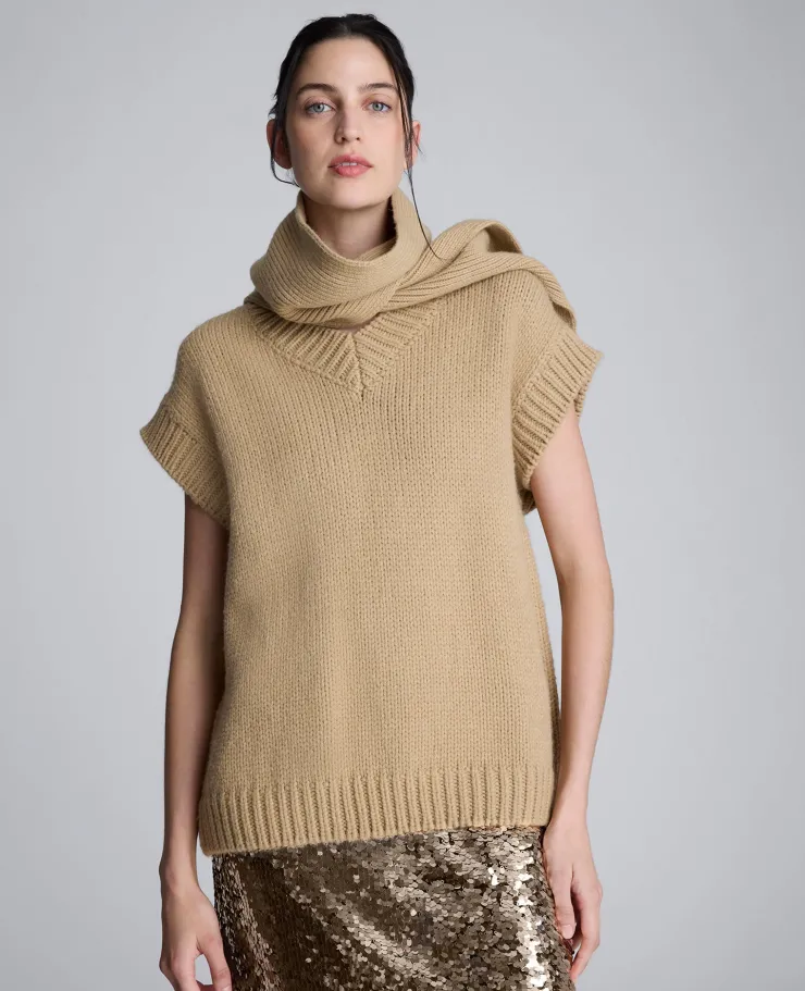 Sweater Vest With Detachable Scarf>Kenneth Cole