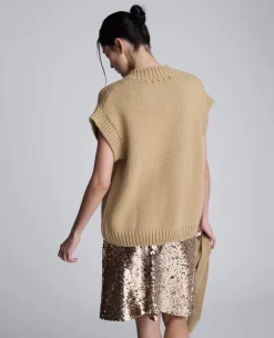 Sweater Vest With Detachable Scarf><noscript><img width=