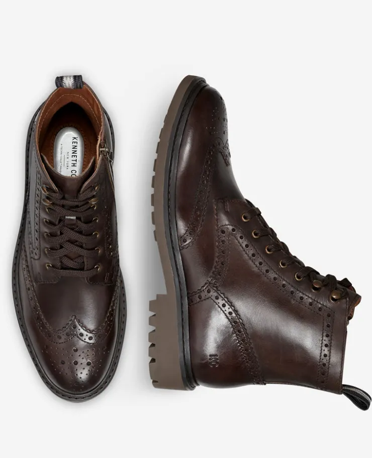 Todd Wingtip Lace Up Lug Sole Boot>Kenneth Cole Online