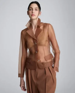 Transparent Notch Jacket with Flap Pockets>Kenneth Cole Hot