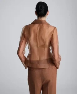 Transparent Notch Jacket with Flap Pockets><noscript><img width=