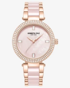 Two-Tone Classic Ceramic Pearl Bracelet Watch>Kenneth Cole Clearance