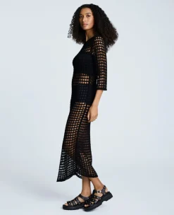 V-Back Crochet Midi Dress><noscript><img width=