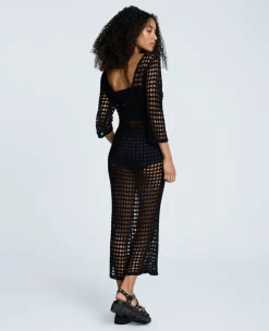 V-Back Crochet Midi Dress><noscript><img width=