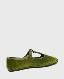 Verona Velvet T-Strap Mary Jane Flat><noscript><img width=
