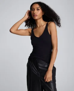 V-Neck Knit Tank><noscript><img width=